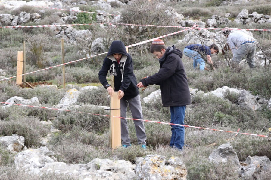 נוער עפרה באירוע נטיעת חורשה לזכר עמיעד ישראל - התינוק שנרצח בפיגוע בכניסה ליישוב