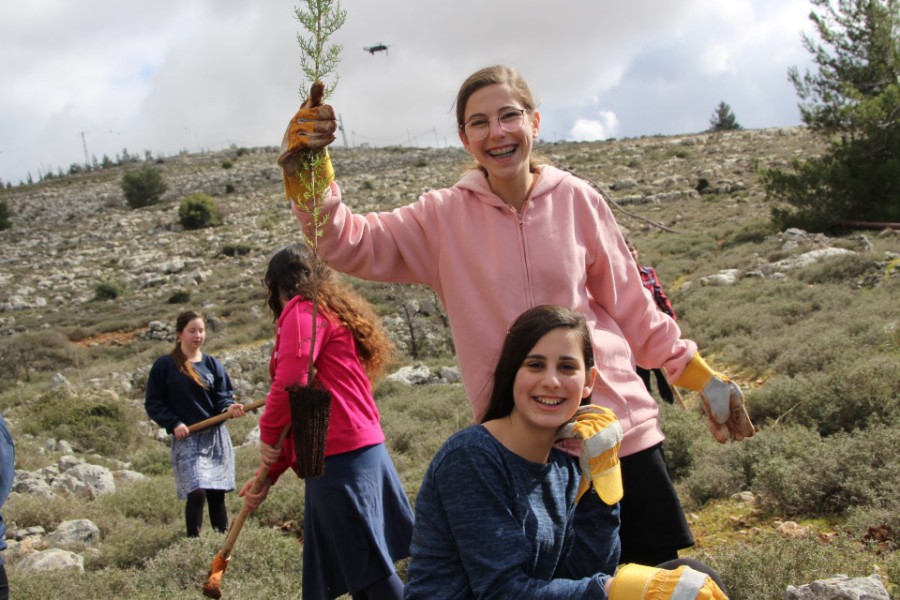 נוער עפרה באירוע נטיעת חורשה לזכר עמיעד ישראל - התינוק שנרצח בפיגוע בכניסה ליישוב