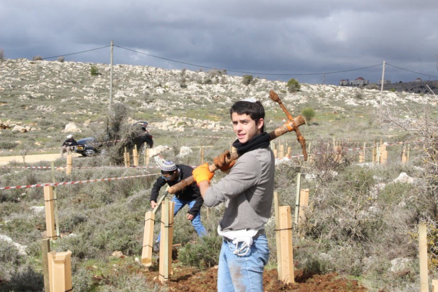 נוער עפרה באירוע נטיעת חורשה לזכר עמיעד ישראל - התינוק שנרצח בפיגוע בכניסה ליישוב