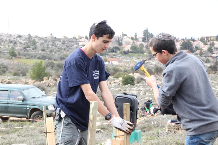 נוער עפרה באירוע נטיעת חורשה לזכר עמיעד ישראל - התינוק שנרצח בפיגוע בכניסה ליישוב