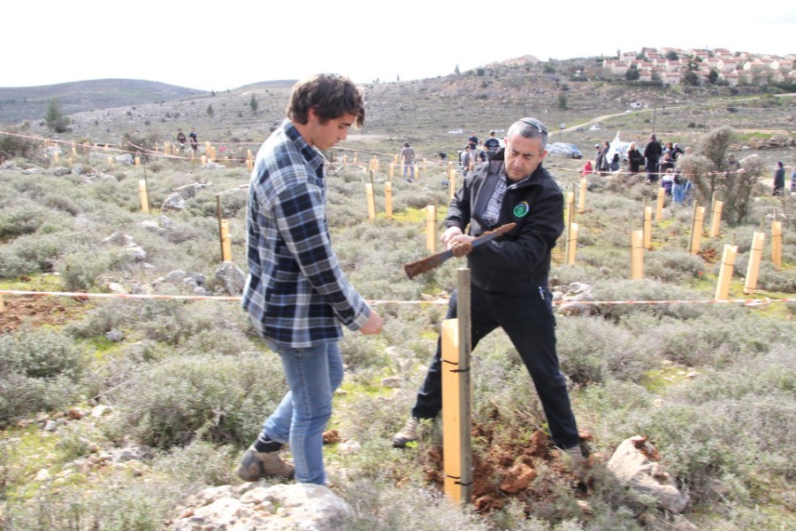 נוער עפרה באירוע נטיעת חורשה לזכר עמיעד ישראל - התינוק שנרצח בפיגוע בכניסה ליישוב